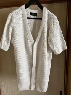 AZULニットカーディガン 半袖 5ボタンL