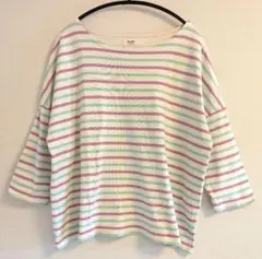 ☆BEAMS HEART☆パステルストライプ・ ドルマンスリーブ（ 五分袖）