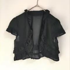 〈プチプードル〉ボレロ　フレンチスリーブ　ラメ　黒　9