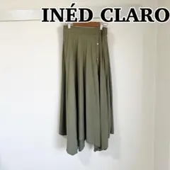 INED CLARO イネドクラロ　カットプリーツスカート イレギュラーヘム