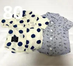 breeze シャツ　半袖　サーフィン　水玉　男の子　80 夏服　まとめ売り