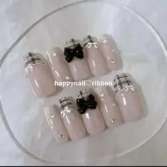 ネイルチップ ワンホン キラキラ ハート リボン ガーリー 韓国 量産型