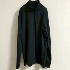 ユニクロUNIQLO ハーフジップハイネックカットソー 黒 長袖 L c283のサムネイル
