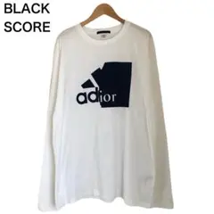 新品タグ付き　ブラックスコア　adior　パロディ　Tシャツ　長袖　プリント　白
