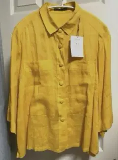 新品・試着のみ】Pa-Nu 高級ラミーシャツジャケット 黄色 定価3.2万 