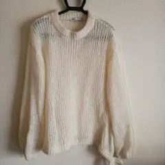 ZARAアイボリー ニットセーター 長袖