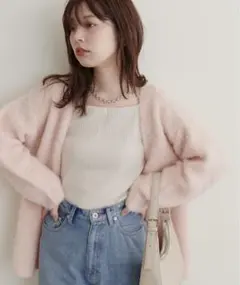 【美品】natural couture ニット カーディガン ピンク