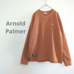 希少色★アーノルドパーマー ワンポイント刺繍 スウェット風 ロンT オレンジ S