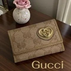 GUCCI グッチ　 ラブリーハート　ベージュ キーケース