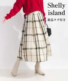 Shelly island　新品タグ付き　フロッキーチェックタックフレアスカートのサムネイル