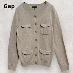 GAP 4ポケット ニットカーディガン XS ベージュ きれいめ シンプル