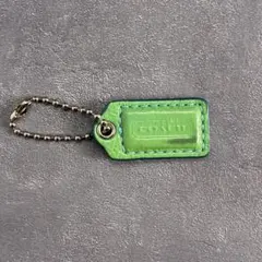 COACH mini leather hangtag charm poppy