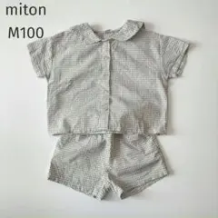 miton kids オリジナル チェックセーラーセットアップ 半袖 100