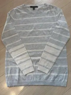 BANANA REPUBLIC グレー ストライプ ニット XS