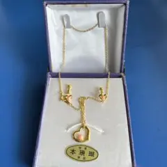 本珊瑚　ハート型ペンダントとイヤリングセット