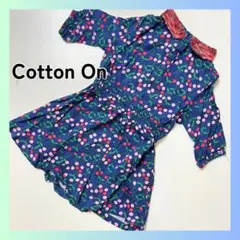 新品　子供服　キッズ　ワンピース　長袖　110 ブルー　さくらんぼ　コットンオンのサムネイル