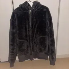 Champion フリースジャケット グレー フード付き