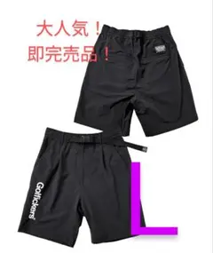 ゴルフィッカーズ　Stretch Nylon Half Pants HOLE 541] Stretch Nylon Half Pants -Black- | Golfickers