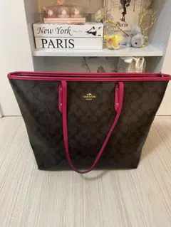 COACH トートバッグ ブラウン ピンク