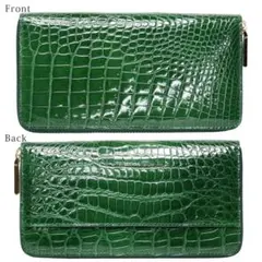 21b エナメル クロコダイル 長財布 トレンドカラー グリーン 