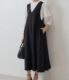 極美品　ビアズリー　ブークレワンピース　ネイビー　ジャンスカ 極美品 ビアズリー ブークレワンピース ネイビー ジャンスカ