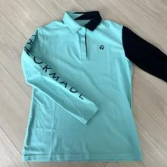 ストレッチ アシンメトリー 長袖ポロシャツ レディス　M