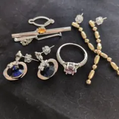 モアサナイトピンクルビーexceiientイミテーションゴールドピヤス2点計４点