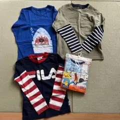 FILA サメプリントTシャツとストライプTシャツセット 100cm