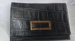 ヴィンテージ調黒レザー長財布 内部ダメージあり