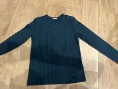 CINEMA CLUB ダークグリーン Vネック長袖　S