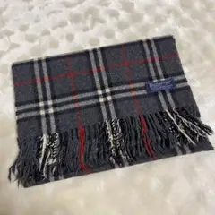 Burberrys 100%ラムウール マフラー グレー チェック バーバリー