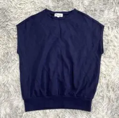 209【Alma Design】 レディース　ノースリーブ　サマーニット　紺　M