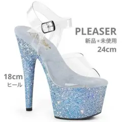 新品⭐️Pleaser 厚底サンダル ブルーグリッター サイズ7のサムネイル