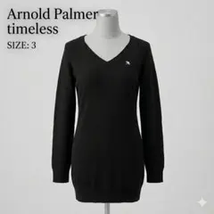 アーノルドパーマー タイムレス Vネック ニット 黒 古着 レア 3 L相当