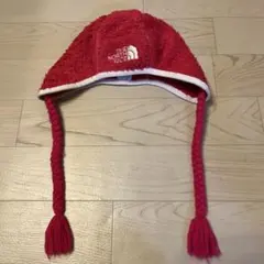 THE NORTH FACE ピンクのニット帽 耳あて付き