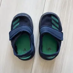 adidas ベビーサンダル ネイビー/グリーン