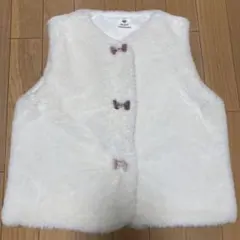 SKÄPE ホワイトファーベスト 140 女の子