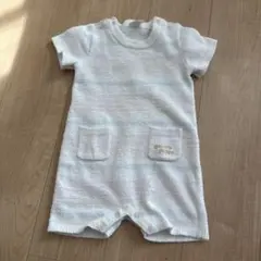 gelato pique ホワイトストライプロンパース　80-90㎝