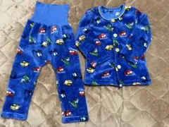 キッズ　子供　男の子　車柄　もこもこ　パジャマ　厚手　100 腹巻付き