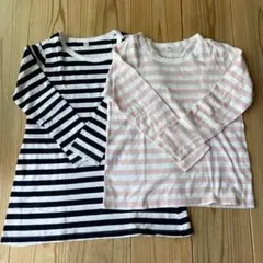 無印良品　長袖ボーダーカットソー2枚セット 120cm