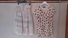 2枚セット　セシルマクビー CECIL McBEE　半袖Ｔシャツ＆ビスチェワンピ