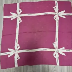 CHANEL ピンク シルクスカーフ