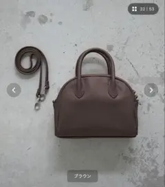 【最終値下】EFOLE ミニボストン ショルダーバッグ　ブラウン