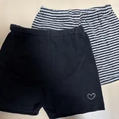 ハーフパンツ 120cm 黒とストライプ