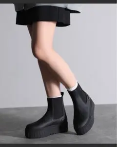 《JaVaジャバ コラボ》厚底ソールサイドゴアチェルシーブーツ