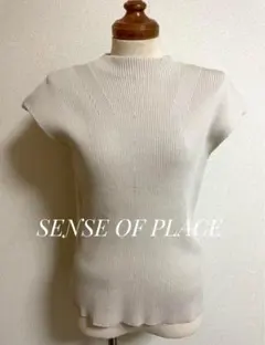 SENSE OF PLACE リブニット 半袖 ハイネック