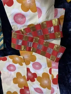 蝶柄と花柄の半襦袢