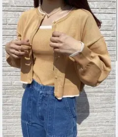 春に活躍❀.*゜！レトロガール カーディガン タンクトップセット