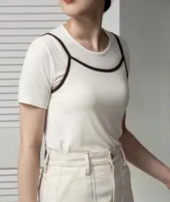 lawgy バイカラーラフキャミセットトップスのサムネイル