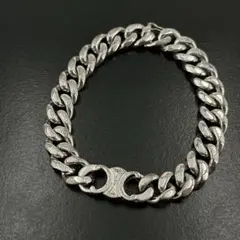 CELINE シルバー925 ブレスレット 正規品 アンティーク 希少 CELINE】セリーヌ ヴィンテージ SS マカダム ブレスレット シルバー